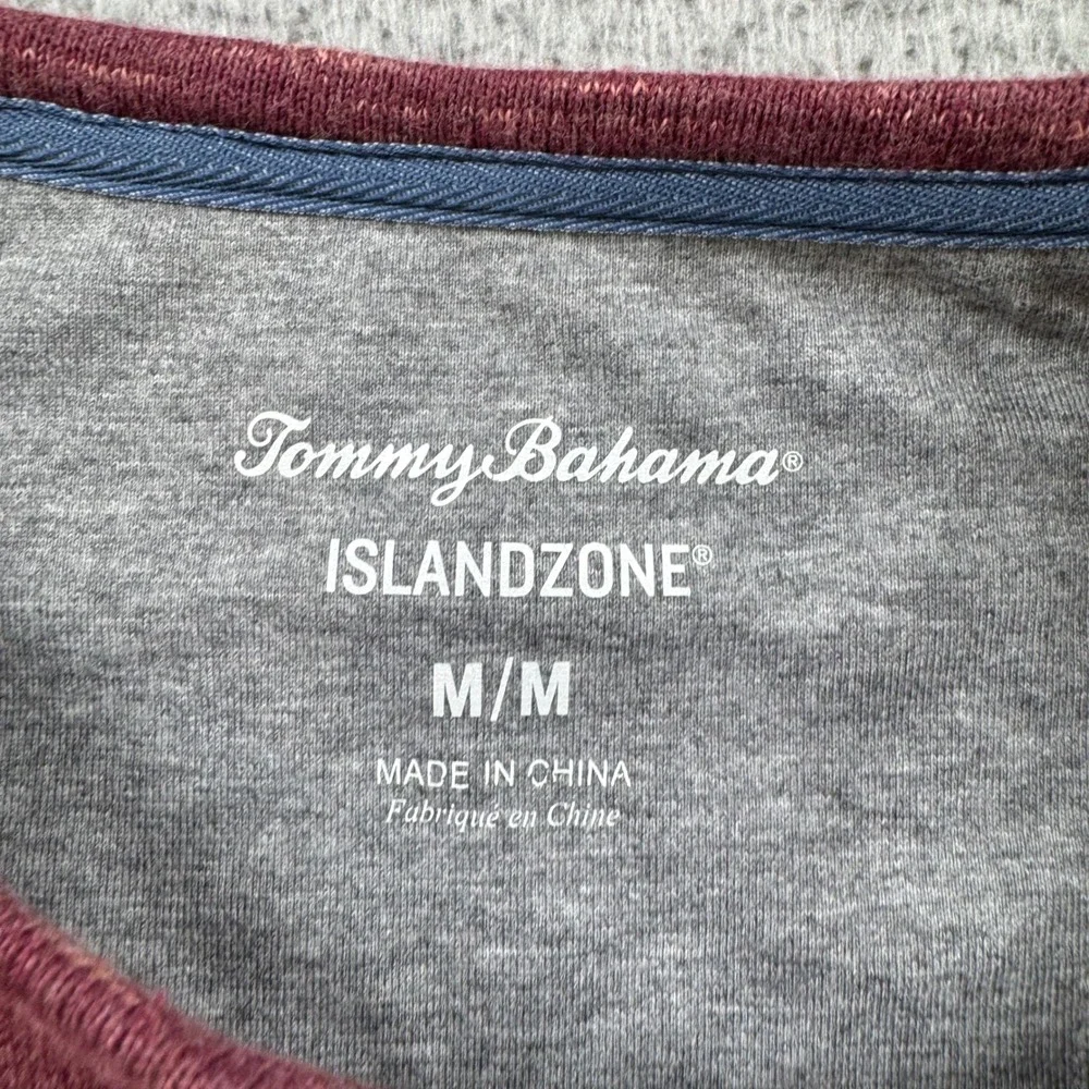 Tommy Bahama Mens Coastal Canyon Henley IslandZone Long‎ Sleeve Cherry Stone M